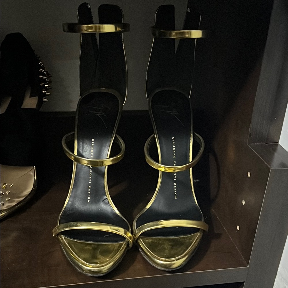 Giuseppe Zanotti Gold Strappy Women's Heels size 8.5 great condition